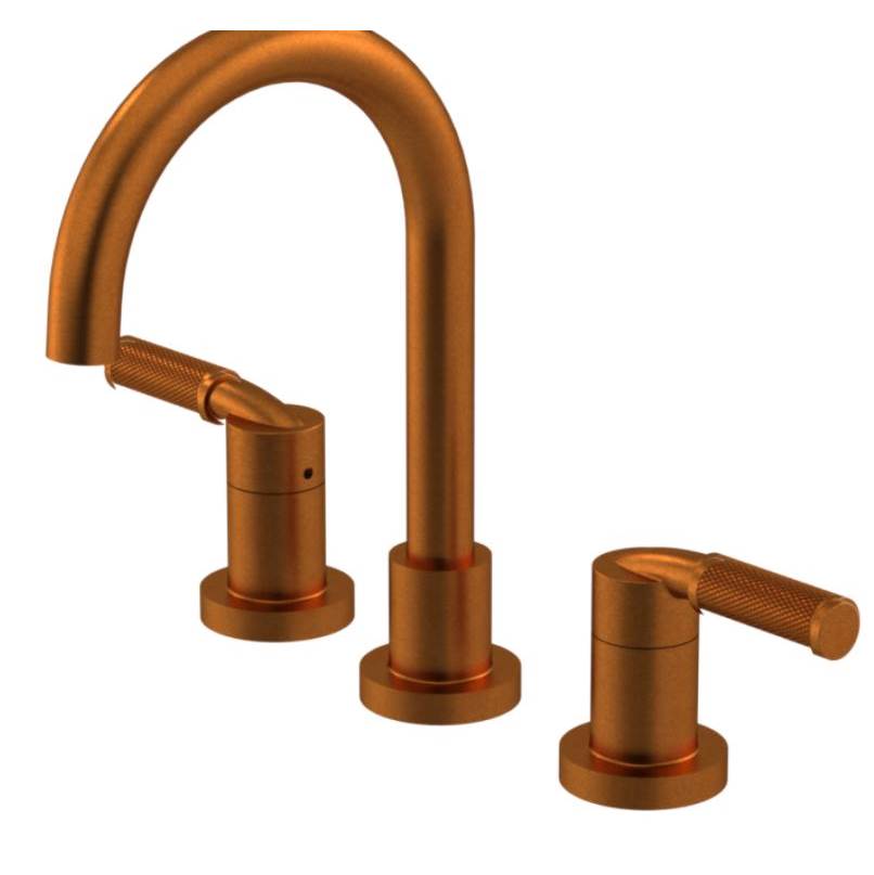 Rubinet Widespread Lav. Set. (less drain) in Antique Copper Matte With Maroon Accent