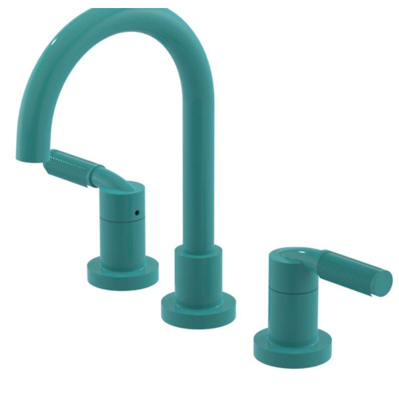 Rubinet Widespread Lav. Set. (less drain) in Aqua With Natural Brass Accent