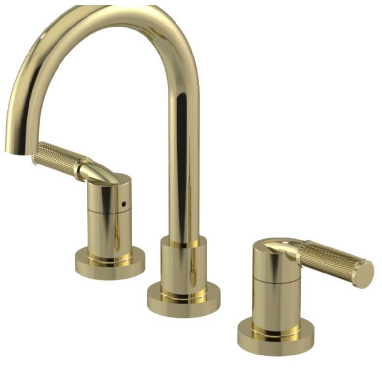 Rubinet Widespread Lav. Set. (less drain) in Gold With Aqua Accent