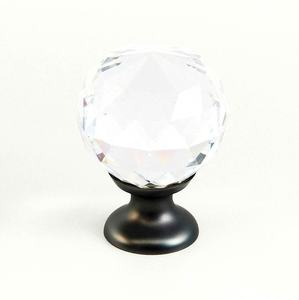Schaub And Company Knob, Clear, Round Crystal, Bronze 1-1/8'' dia