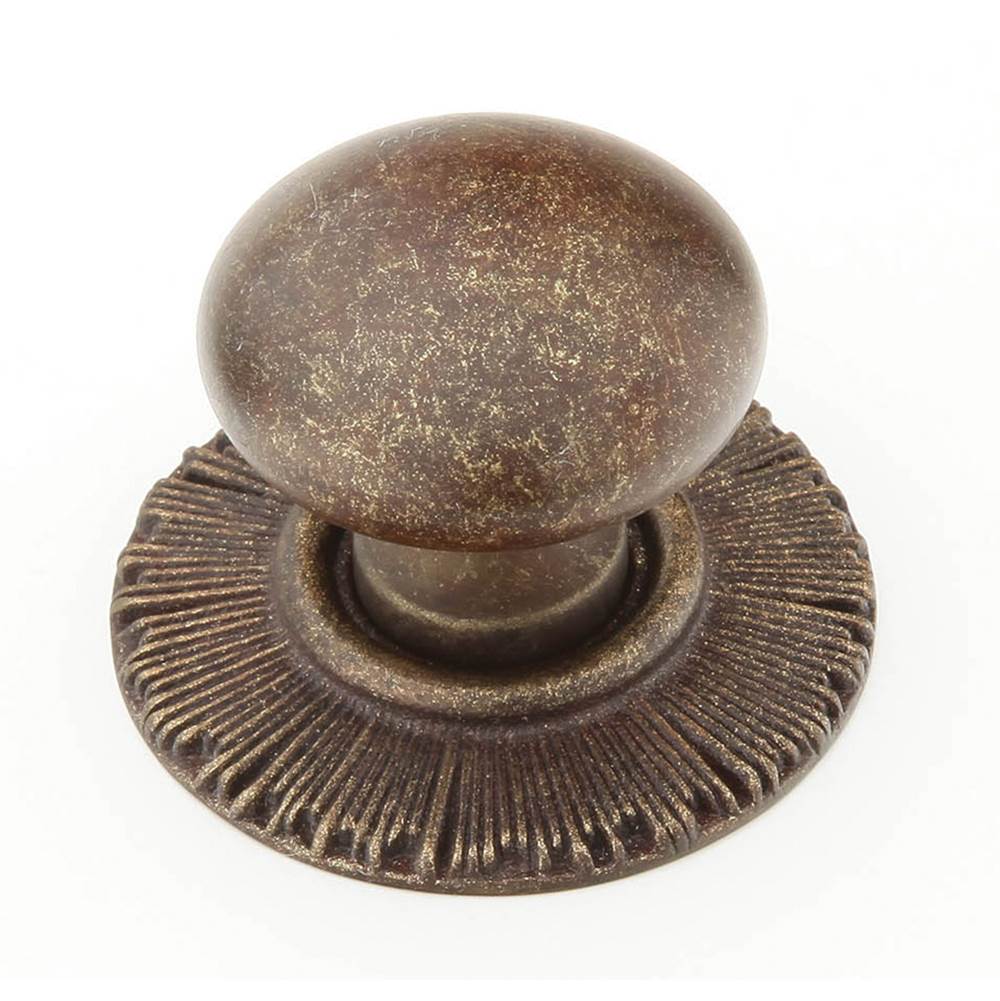 Schaub And Company Knob with backplate, Highlighted Bronze, 1-1/4'' dia