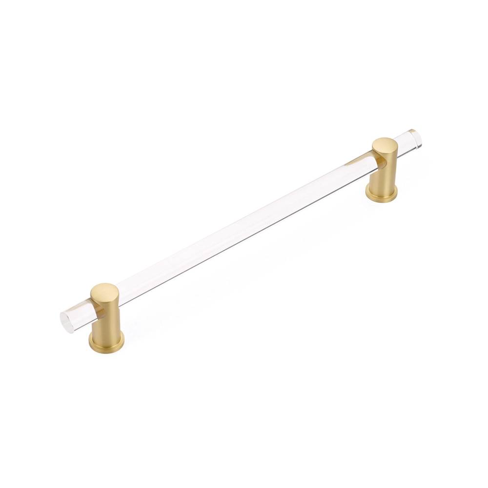 Schaub And Company Concealed Surface, Appliance Pull, NON-Adjustable Clear Acrylic, Satin Brass, 12'' cc