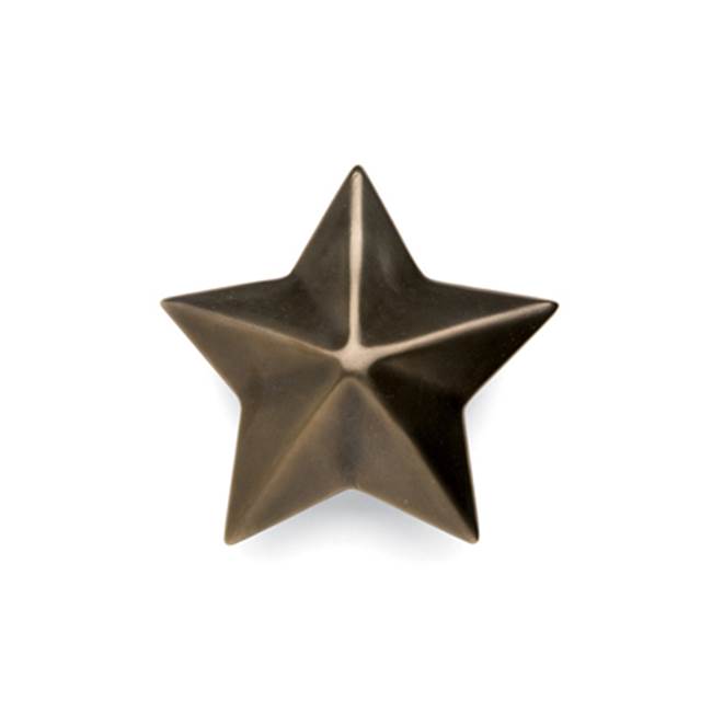 Sun Valley Bronze 6'' Star door knocker w/attached star shaped strike plate.