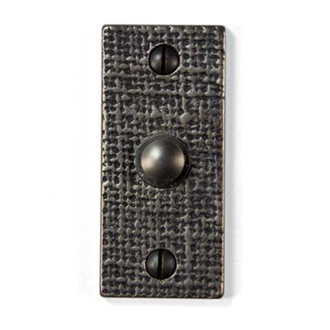 Sun Valley Bronze 1 3/8'' x 3''  Burlap door bell plate w/matching button.
