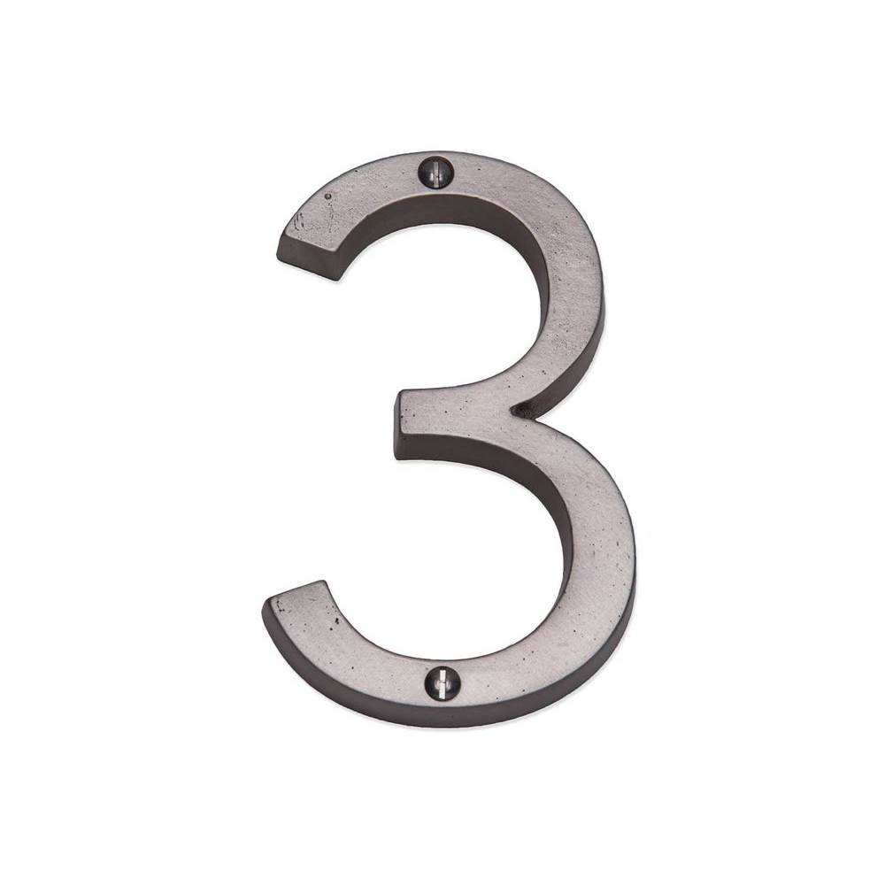 Sun Valley Bronze 4 1/2'' Contemporary surface mount house number 3.