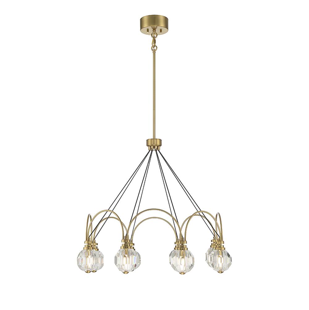 Savoy House Burnham 8-Light LED Chandelier in Warm Brass