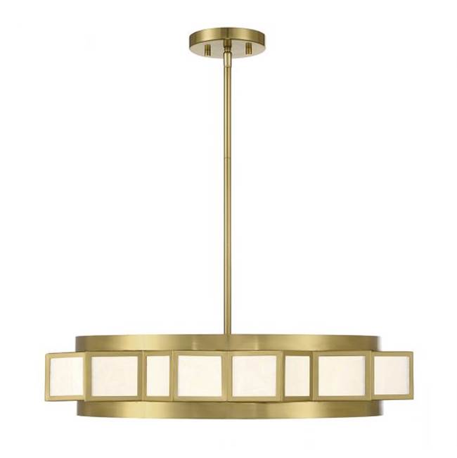 Savoy House Gideon 4-Light Chandelier in Warm Brass