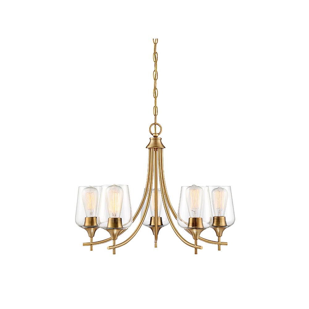 Savoy House Octave 5-Light Chandelier in Warm Brass