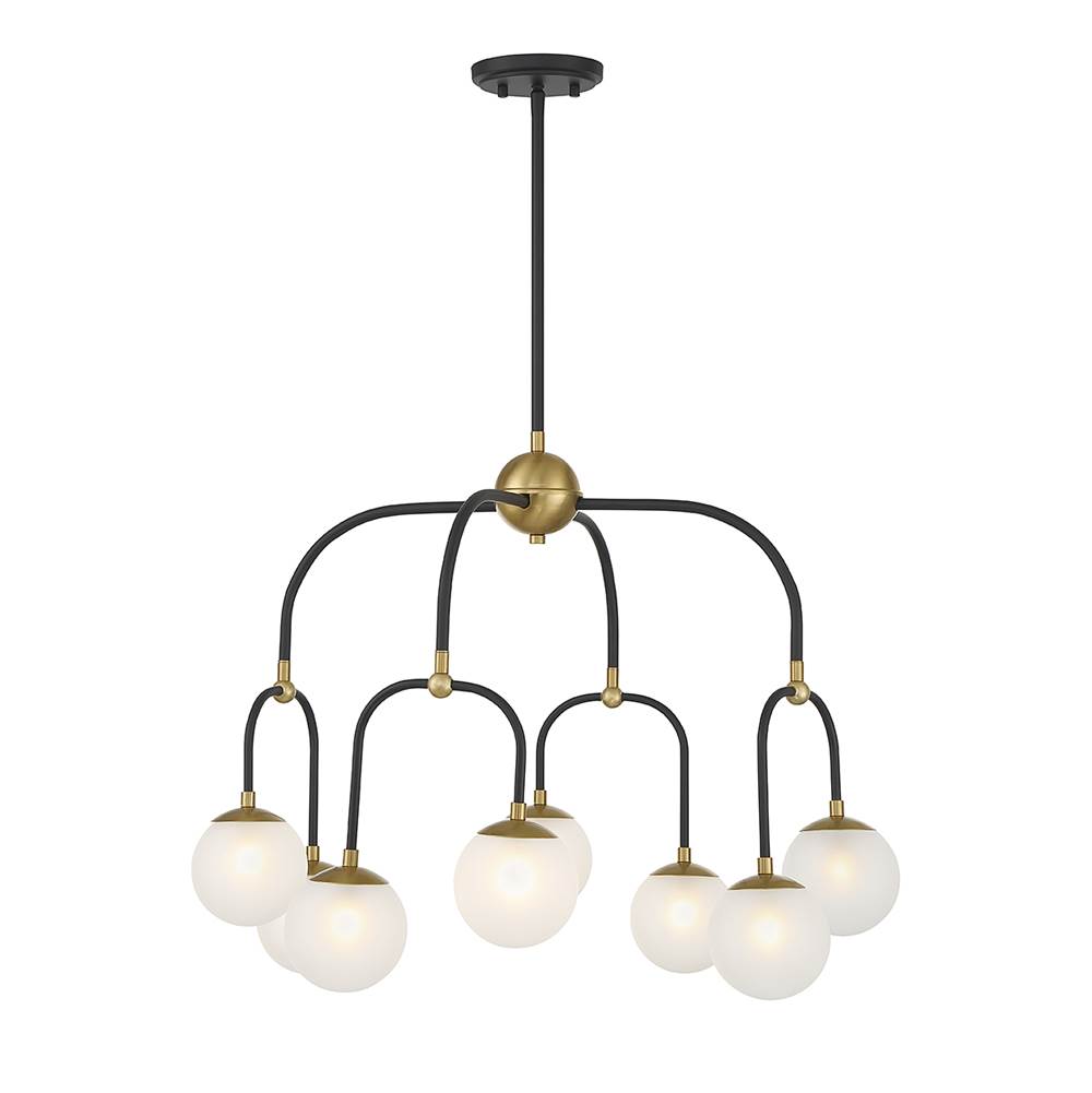 Savoy House Couplet 8-Light Chandelier in Matte Black with Warm Brass Accents