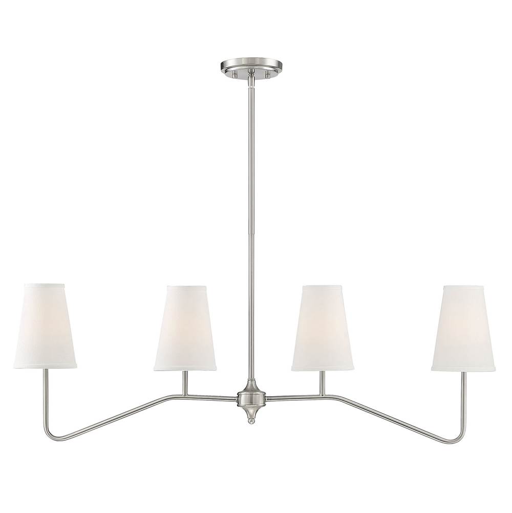 Savoy House 4-Light Linear Chandelier in Brushed Nickel