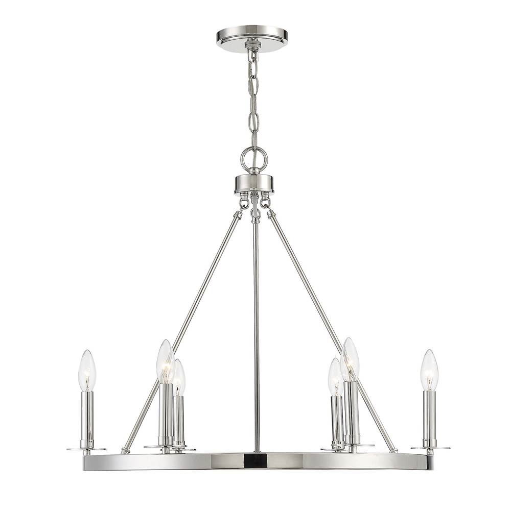 Savoy House 6-Light Chandelier in Polished Nickel