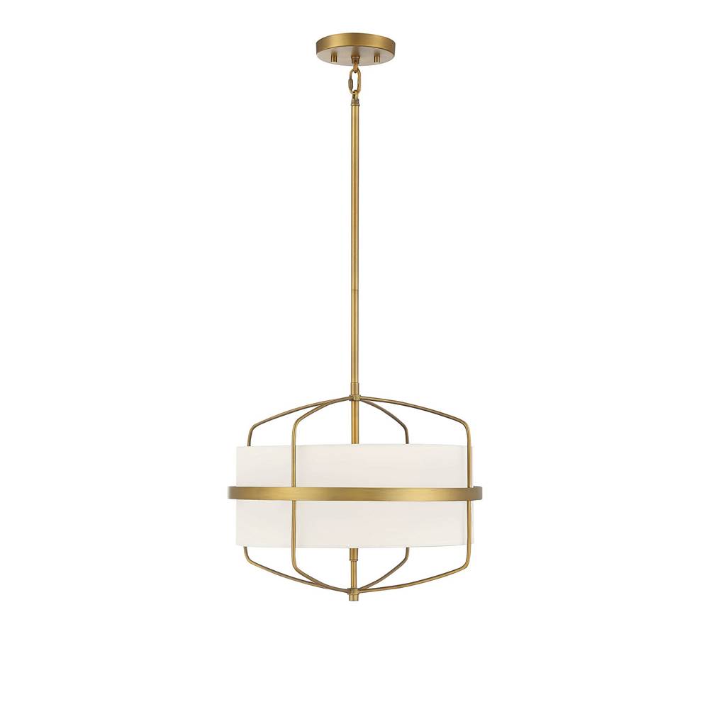 Savoy House 3-Light Pendant in Natural Brass
