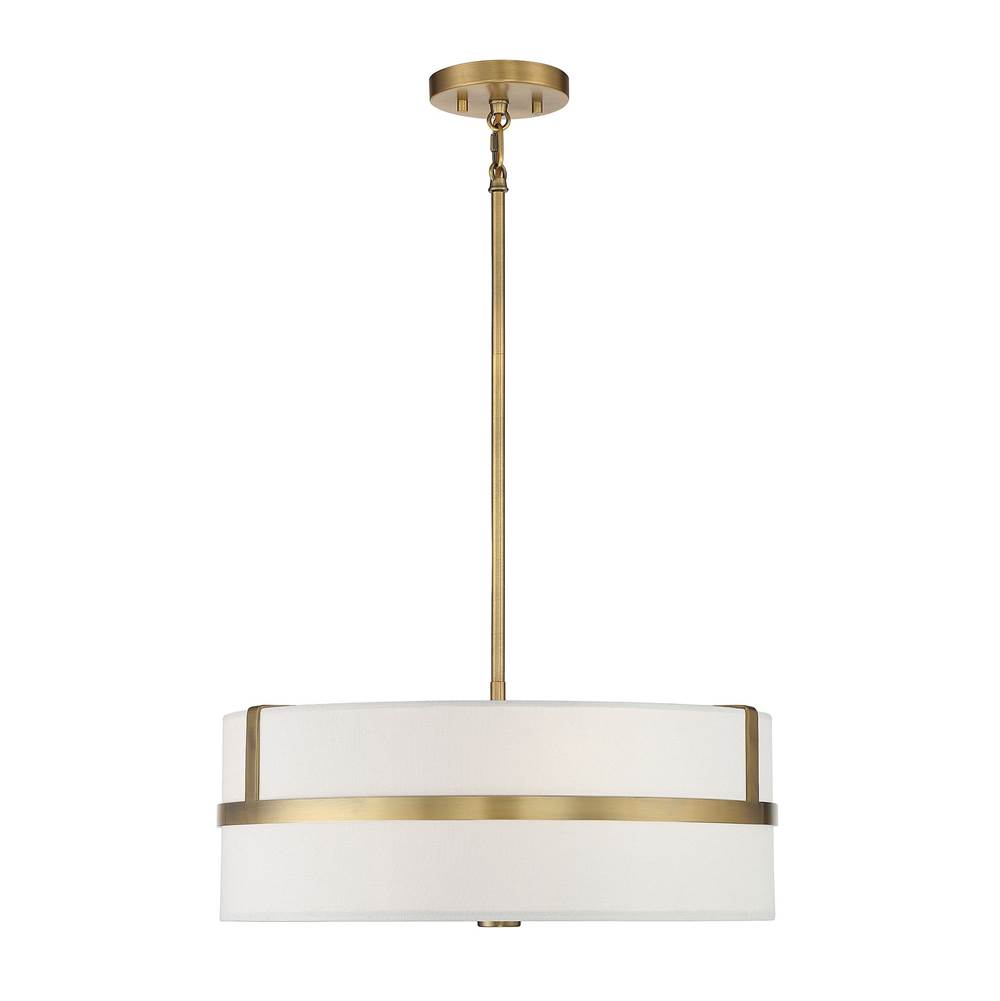 Savoy House 4-Light Pendant in Natural Brass