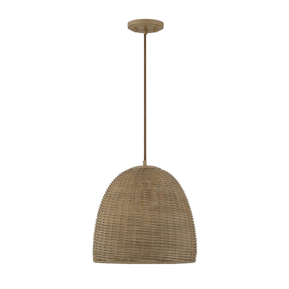 Savoy House 1-Light Pendant in Natural Wicker