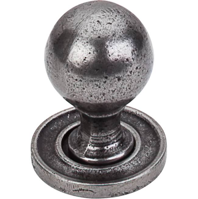 Top Knobs Paris Knob Smooth 1 1/4 Inch w/Backplate Cast Iron