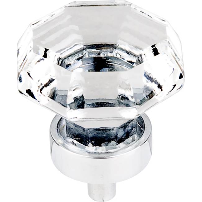 Top Knobs Clear Octagon Crystal Knob 1 3/8 Inch Polished Chrome Base