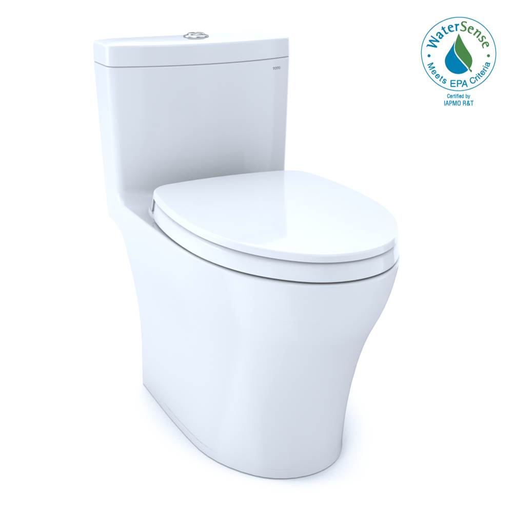 TOTO Aquia® IV One-Piece Elongated Dual Flush 1.0 and 0.8 GPF Universal Height, WASHLET®+ Ready Toilet with CEFIONTECT®, Cotton White