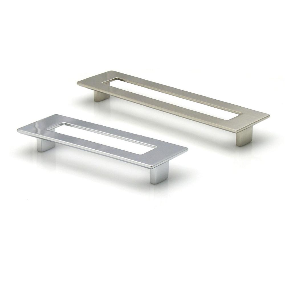 Topex Large Rectangular Pull With Hole 192mm Polished Satin Nickel