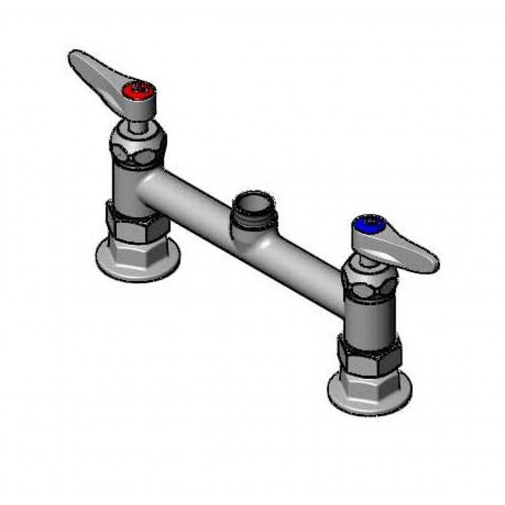 T&S Brass 8'' Swivel/Rigid Deck Mixing Faucet, Ceramas w/ Check Valves, Lever Handles (Less Nozzle)