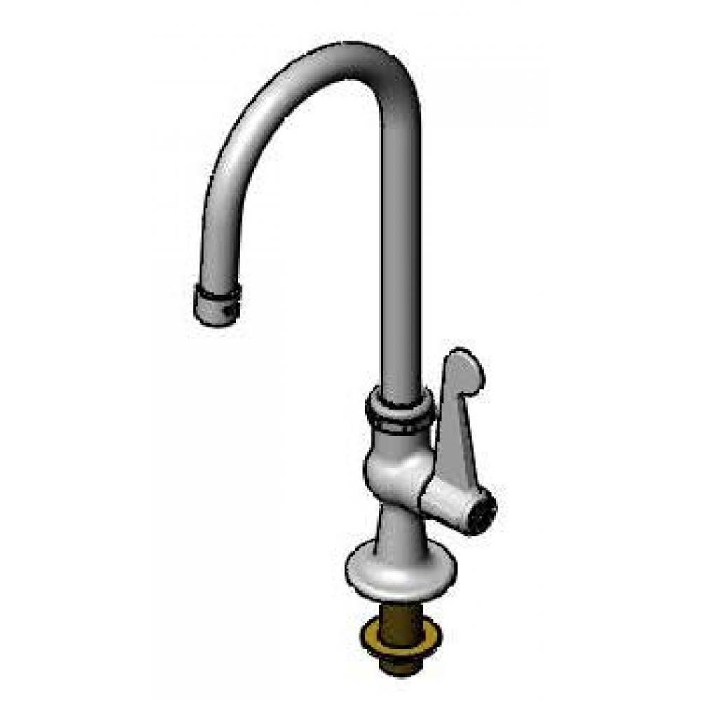 T&S Brass Faucet, Single Hole, 5-1/2'' Swivel Gooseneck w/ 0.5 GPM VR Non-Aerated Spray Device & Equip 4'' Wrist-Action Handle