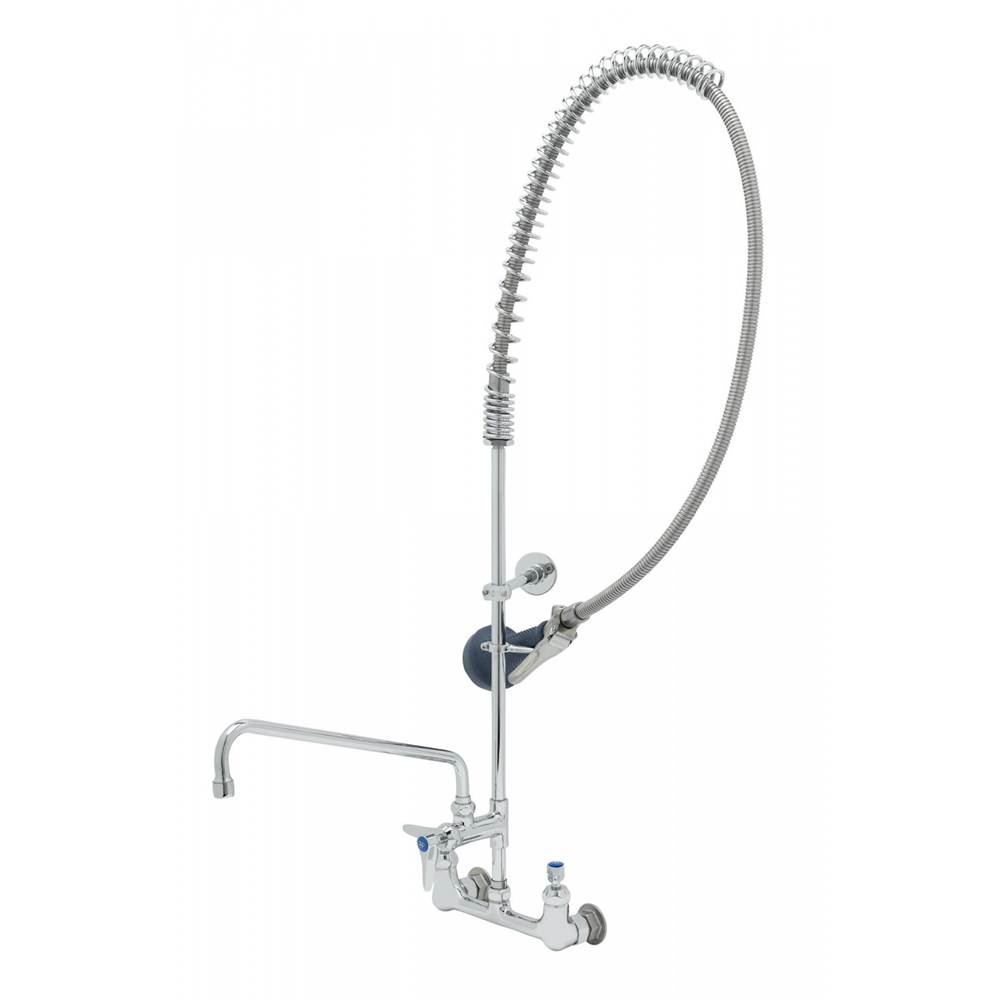 T&S Brass EasyInstall Pre-Rinse: Spring Action, 8'' Wall Mount, ADF w/ 14'' Nozzle, Ceramas, B-0108-C