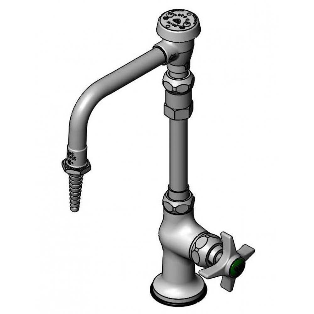 T&S Brass Lab Faucet, Single Temperature Control, Swivel Vacuum Breaker Nozzle, Serrated Tip