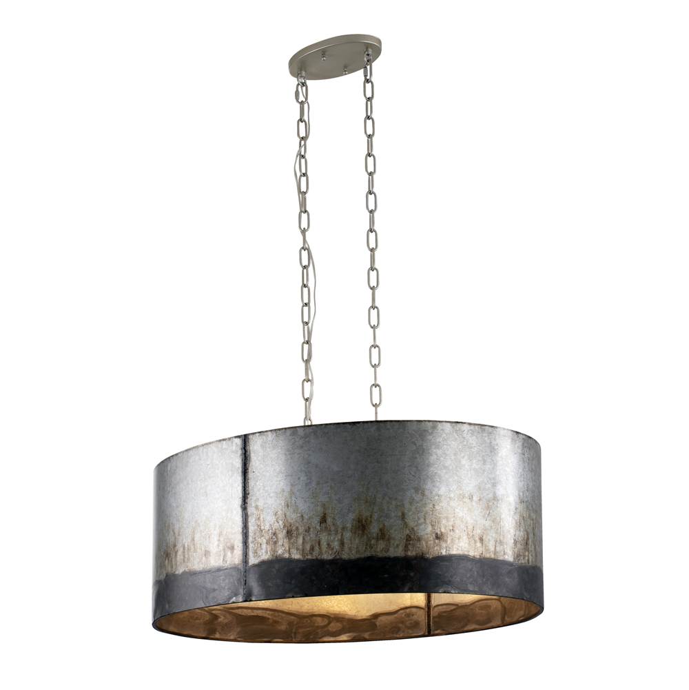 Varaluz Cannery 6-Lt Oval/Linear Pendant - Ombre Galvanized