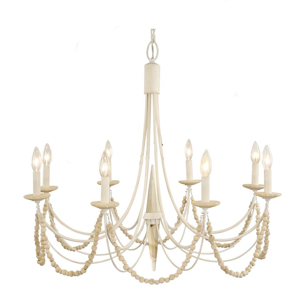 Varaluz Brentwood 8-Lt Chandelier - Country White