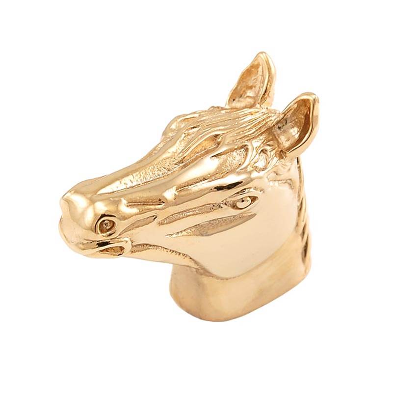 Vicenza Designs Equestre, Knob, Large, Horse, Polished Gold