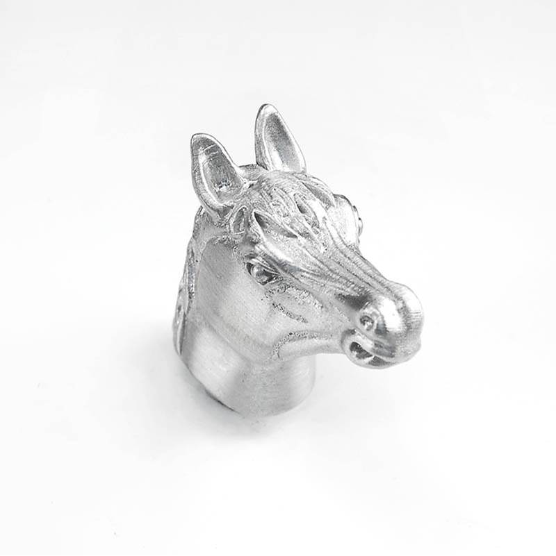 Polished Silver Vicenza Designs K1018 Equestre Horse Knob Small