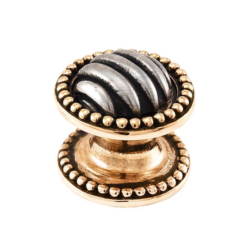 Vicenza Designs Sanzio, Knob, Large, Lines and Beads, Two-Tone