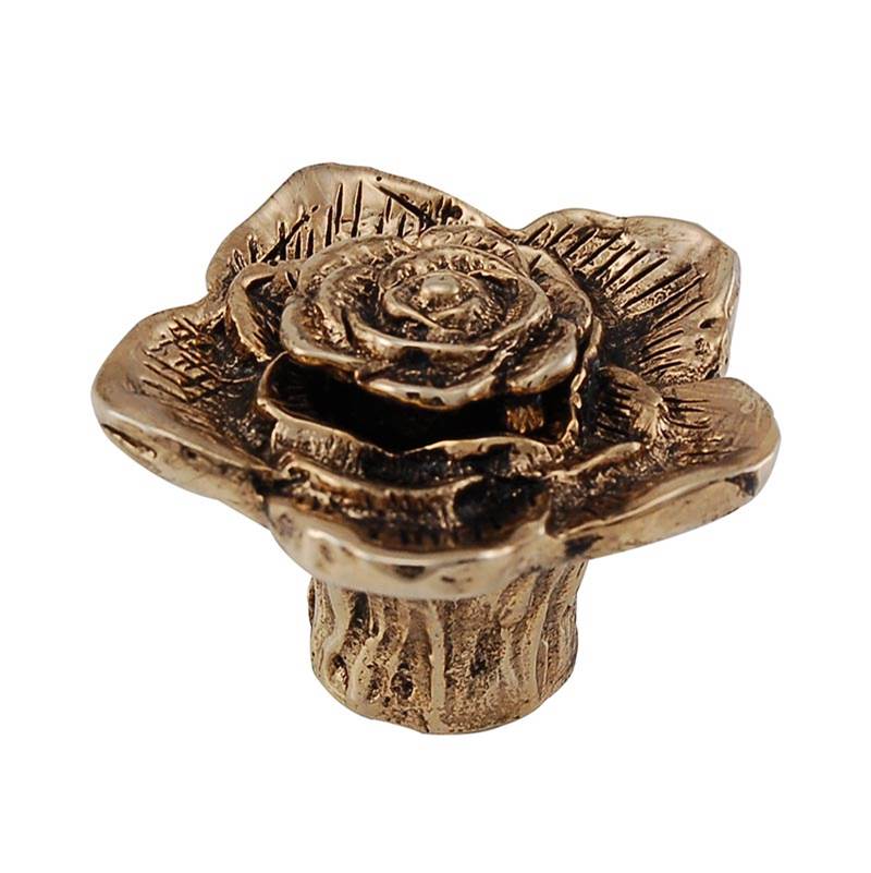 Vicenza Designs Carlotta, Knob, Large, Double Rose with Small Center, Antique Gold
