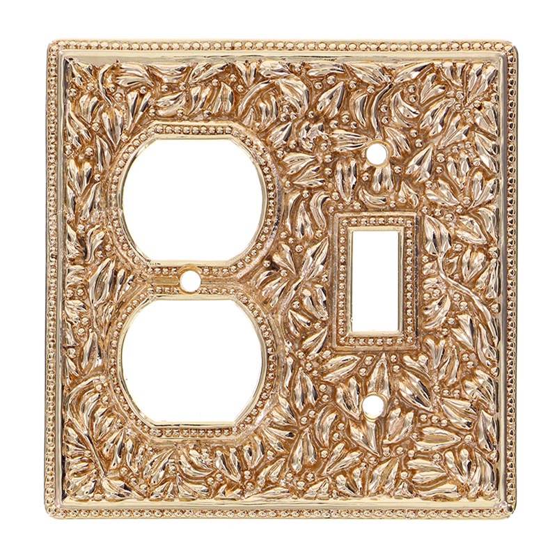 Vicenza Designs San Michele, Wall Plate, Outlet/Toggle, Polished Gold