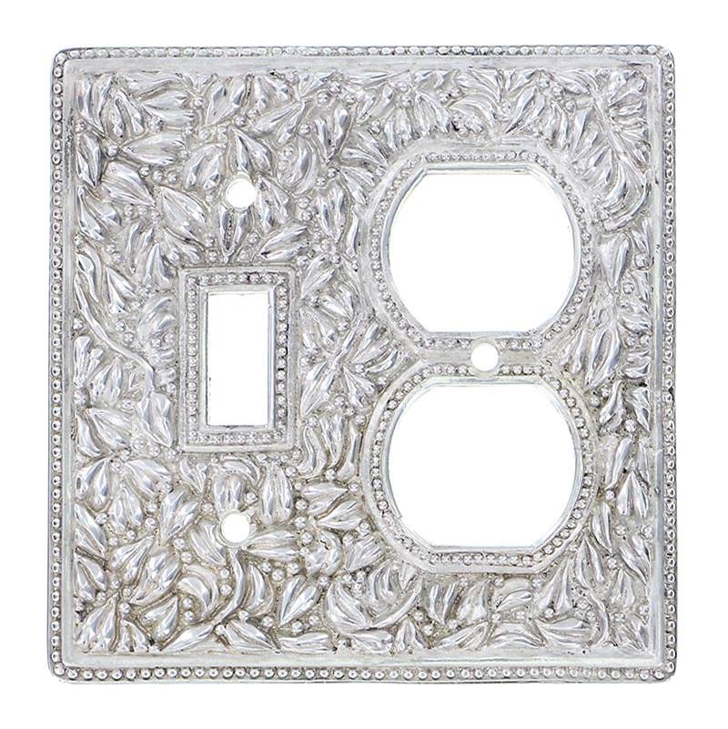 Vicenza Designs San Michele, Wall Plate, Outlet/Toggle, Polished Nickel