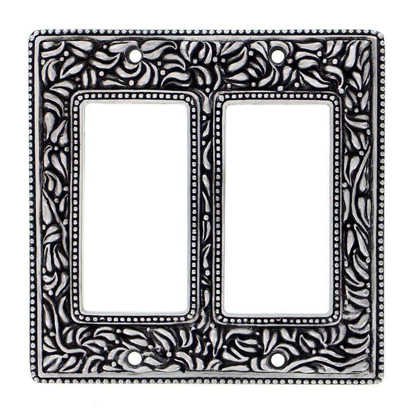 Vicenza Designs San Michele, Wall Plate, Double Dimmer, Antique Nickel