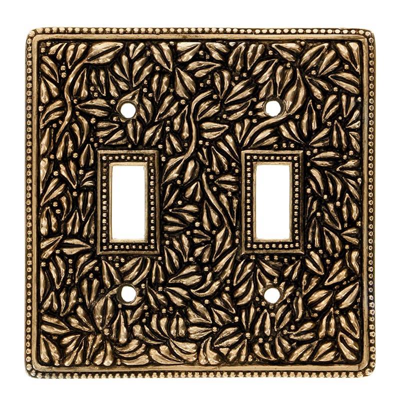 Vicenza Designs San Michele, Wall Plate, Double Toggle, Antique Gold