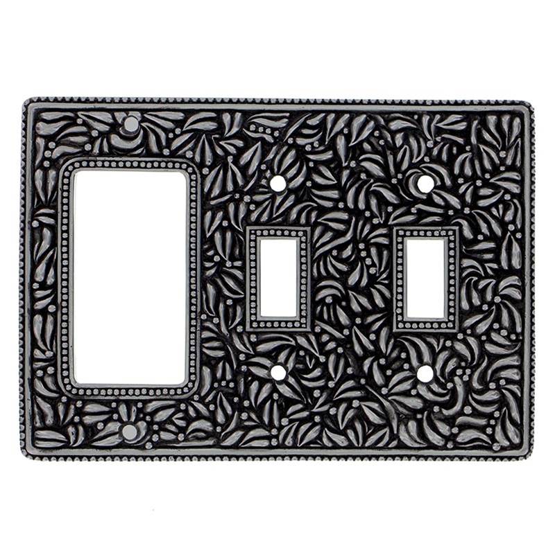 Vicenza Designs San Michele, Wall Plate, Double Toggle/Dimmer, Antique Nickel