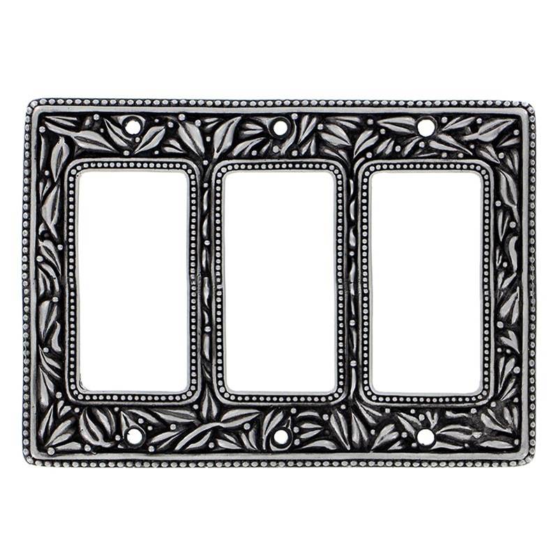 Vicenza Designs San Michele, Wall Plate, Triple Dimmer, Antique Nickel