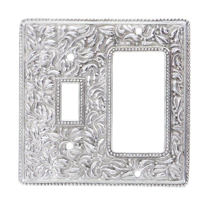 Vicenza Designs San Michele, Wall Plate, Toggle/Dimmer, Polished Silver