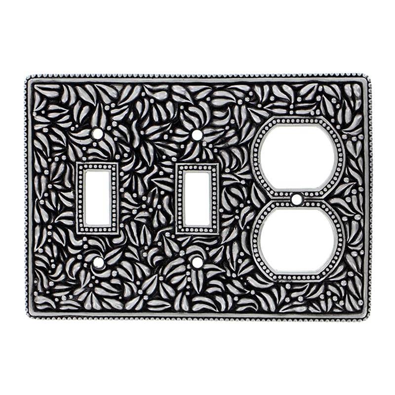 Vicenza Designs San Michele, Wall Plate, Double Toggle/Outlet Antique Nickel