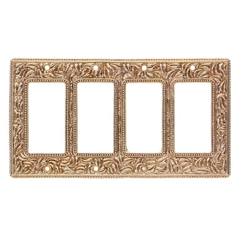 Vicenza Designs San Michele, Wall Plate, Quad Dimmer, Polished Gold