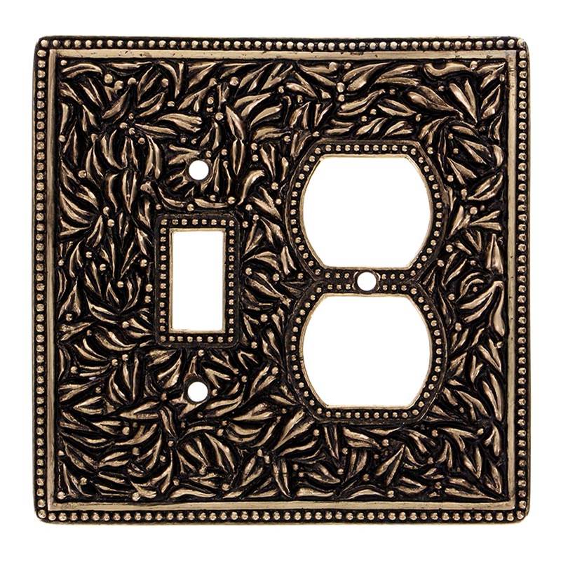 Vicenza Designs San Michele, Wall Plate, Jumbo, Outlet/Toggle, Antique Gold