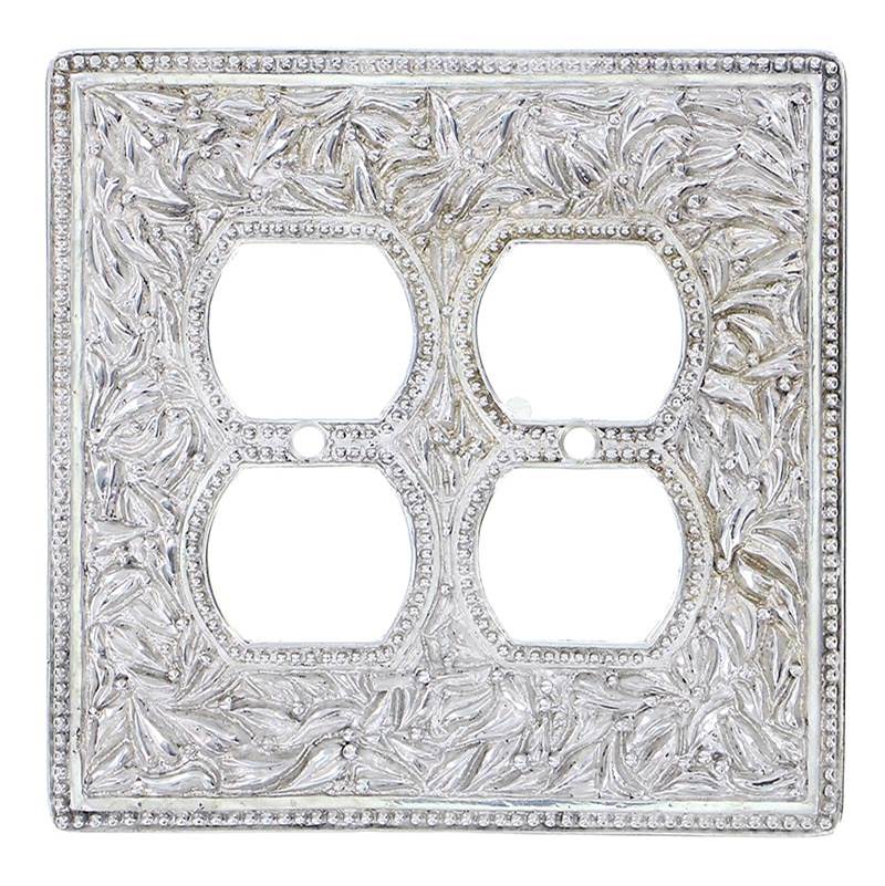 Vicenza Designs San Michele, Wall Plate, Jumbo, Double Outlet, Polished Nickel