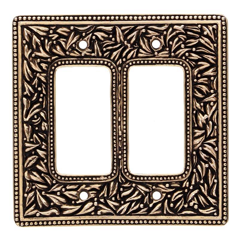Vicenza Designs San Michele, Wall Plate, Jumbo, Double Dimmer, Antique Gold