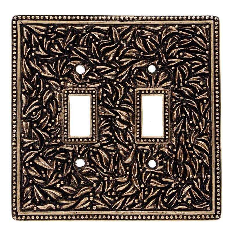 Vicenza Designs San Michele, Wall Plate, Jumbo, Double Toggle, Antique Gold
