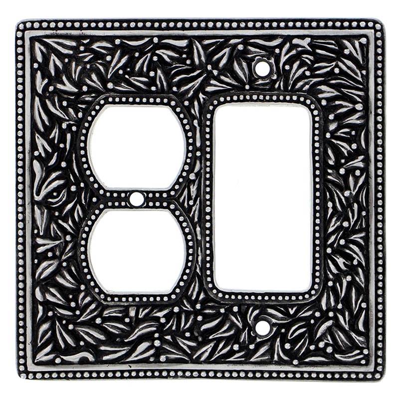 Vicenza Designs San Michele, Wall Plate, Jumbo, Dimmer/Outlet, Antique Nickel
