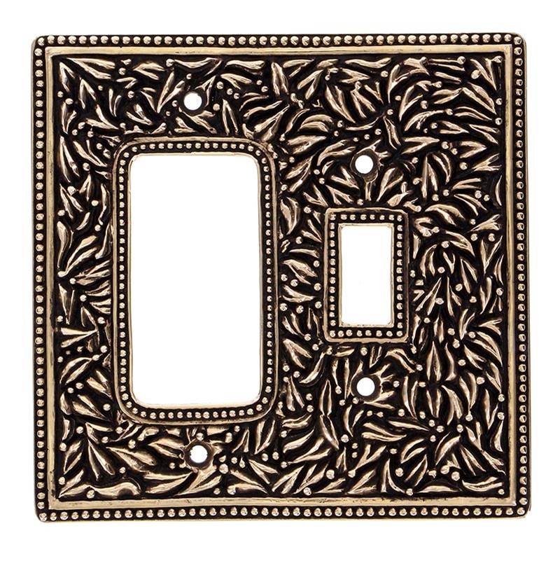 Vicenza Designs San Michele, Wall Plate, Jumbo, Toggle/Dimmer, Antique Gold