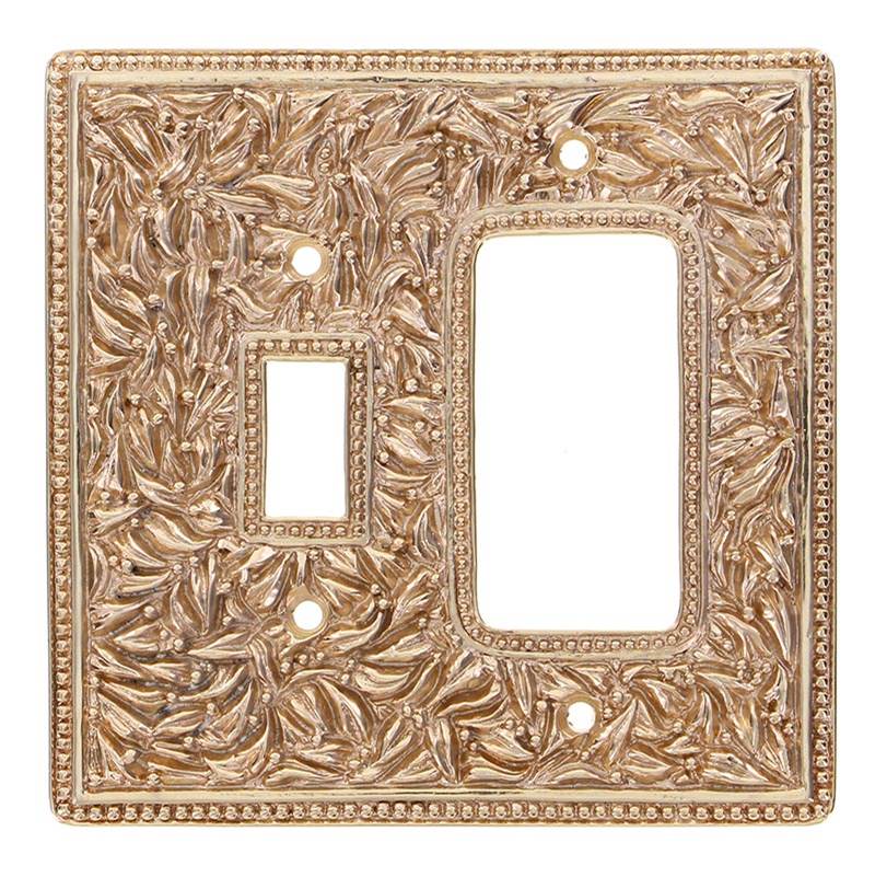 Vicenza Designs San Michele, Wall Plate, Jumbo, Toggle/Dimmer, Polished Gold