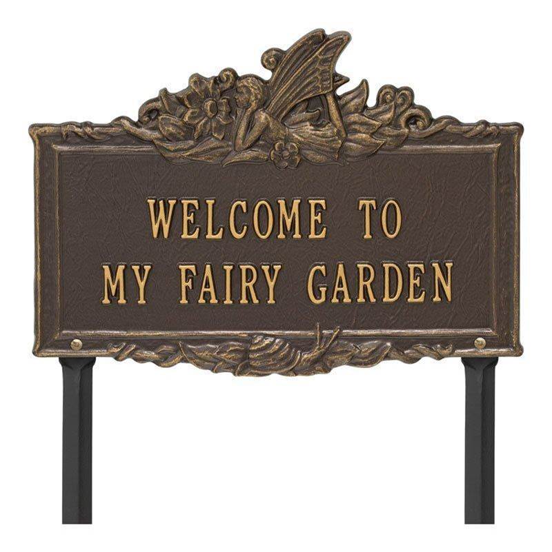 Whitehall Products Welcome to My Fairy Garden Lawn Plaque