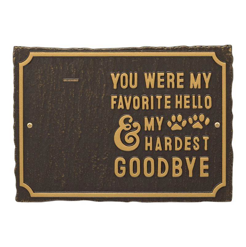 Whitehall Products My Hardest Goodbye Pet Memorial Photo Wall Sign